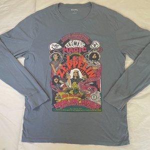 Old Navy Led Zeppelin Electric Magic Long Sleeve Band Tee Medium Blue Unisex M